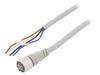XS5F-D421-J80-F Кабель датчика с гнездом M12 Smartclick, прямое, 4-пров., 10м, огнестойкий, изги