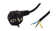19081110 AC Power Cable, DE Type F (CEE 7/7) Plug - Bare End, 1.8m, Black