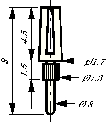 SB3, Plug Socket Gold-Plated Copper 0.8 mm, Fischer Elektronik
