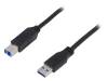 CU0024 Кабель; USB 3.0; вилка USB A, вилка USB B; никелированные; 2м