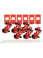 148698 [6 шт], 120 / 277V Clamp-On Circuit Breaker Lockout, Red, Pack of 6 pieces, Brady