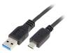 CS-USB3.1TYPC-001 Кабель; USB 3.1; вилка USB A, вилка USB C; позолота; 1м; черный