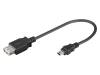 95006 Кабель; USB 2.0; гнездо USB A, вилка mini USB B; 0,2м; черный