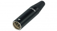 RT4MC-B XLR, Cable plug 4 TINY Soldering Connection Black