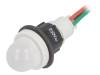 LRG-D16H-230ACWK, Индикат.лампа: LED; выпуклый; 230ВAC; Отв: O13мм; провода 300мм, POLAM-ELTA