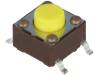 DTSM-62Y-V-B Микропереключатель; 1; SPST-NO; 0,05A/12ВDC; SMT; 5,2Н; 6,2x6,2мм