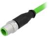 21349200405020 Вилка; M12; PIN:4; "папа"; код D-Ethernet; 2м; изоляция: ПВХ; прямой