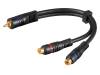 50930, Кабель; гнездо RCA x2,вилка RCA; 0,2м; Покрытие: позолота; черный, Goobay