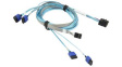 CBL-SAST-0699 Cable Mini-SAS HD Plug - 4x SATA Socket 750mm Blue / Grey