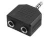 CA1002 Jack 3,5 мм гнездо x2,вилка Jack 3,5мм; Цвет: черный
