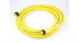 1300100492 Mini-Change A-Size Double-Ended Cordset 3 Poles Male (Straight) to Female (Straight) 16 AWG Yellow TPE 6m