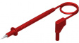 PL 2600 SIL S WS red Test probe lead diam. 4 mm Safety Plug 90° 100 cm Red Silico