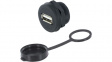 1310-1016-01 Гнездо; USB A; 1310; на панель, гайка сзади; пайка; с заглушкой