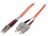 DK-2532-01, Световодный патч-корд; OM2; LC/PC, SC/PC; 1м; LSZH; Цвет: оранжевый, DIGITUS