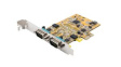EX-45032IS 2S Serial RS-232/422/485 PCIe Card with Surge Protection and Optical Isolation, 2x DB9, PCI-E x1