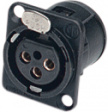NC3FD-V-BAG XLR Panel-mount female receptacle 3Pblack