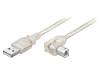 93577 Кабель; USB 2.0; вилка USB A, угловая вилка USB B; 2м; прозрачный