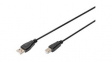 AK-300102-010-S Cable USB-A Plug - USB-B Plug 1m Black