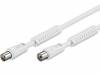 ACF-1000-WH, Кабель; 75Ом; 1м; антенное гнездо 9,5 мм, антенная вилка 9,5 мм, Goobay