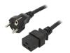 CP152 Кабель; вилка CEE 7/7 (E/F),IEC C19 "мама"; 1,8м; черный; 16А