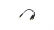 MUY1MFF Audio Adapter, Straight, 3.5 mm Plug - 2x 3.5 mm Socket