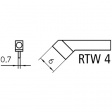 RTW 4 Tweezer Soldering Tip Pair Chisel, bent 45° 6 mm