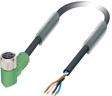 SAC-4P- 5,0-PUR/M 8FR Actuator/sensor cable M8 (90deg) Socket Open 5 m