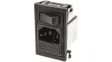 BZV01/A0620/01 Plug combi-module C14 Faston 6.3 x 0.8 mm 10 A/250 VAC black Snap-in L + N + PE