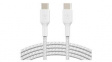 CAB004BT1MWH Braided Cable USB-C Plug - USB-C Plug 1m White