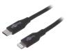 39445, Кабель; USB 2.0; вилка Apple Lightning,вилка USB C; 1м; черный, Goobay