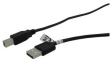 RND 765-00067 USB A Plug to USB A Plug Cable 1m Black