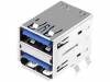 209B-DG03 Гнездо; USB A; на плату; THT; угловой 90°; двойной; Верс: USB 3.0
