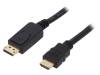 CV0065B, Кабель; вилка DisplayPort, вилка HDMI; 3м; черный, LOGILINK