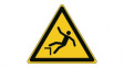827504 ISO Safety Sign - Warning, Drop, Triangular, Black on Yellow, Polyester, 1pcs