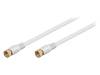 67291, Кабель; 75Ом; 2,5м; вилка F, с обеих сторон; белый, Goobay