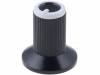 GTC6M-18X19-S, Ручка; с юбкой; пластмасса; Oоси: 6мм; O10x19мм; черный; серый, SR PASSIVES