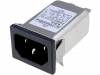 FYO06T1, Разъем: питания AC; IEC 60320; C14 (E), с фильтром; гнездо; "папа", QLT POWER