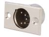 XLR-5W-C Гнездо; XLR; "папа"; PIN:5; пайка; Корп: стандарт XLR; Oотв:19мм