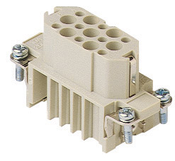 CDF 15, CD, 15 poles + earth, female insert, for female contacts 10A, ILME