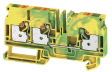 1991850000 A3C 6 PE terminal block, clamp, 3 poles, 41a, 6mm2, green / yellow
