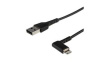 RUSBLTMM2MBR Charging Cable Right Angled USB-A Plug - Apple Lightning 2m USB 2.0 Black