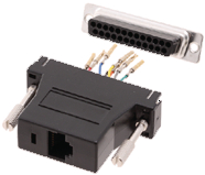 DA25-PMJ6-K-RC, Adaptor D-Sub 25 male to RJ11P, Encitech Connectors