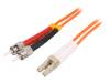 FP1LT05, Разъем: световодный; patchcord; ST, LC; на защелки; Кат: OM1; "папа", LOGILINK