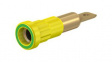 23.1013-20 Press-in Socket diam. 4mm Green / Yellow 25A 60V Nickel-Plated