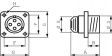 206838-1 Receptacle CPC1 Poles=24, Accepts Male Contacts/Square Flange