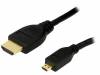 CH0032, Кабель; HDMI 1.4; вилка micro HDMI, вилка HDMI; 2м; черный, LOGILINK