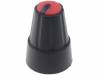 GTC6M-13X19-C Ручка; миниатюрный; пластик; Oоси: 6мм; O13x19мм; черный; красный