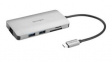 K33820WW USB Hub, 7x HDMI Socket/USB A Socket/USB C Socket/microSD Card Slot/RJ45 - USB C Plug