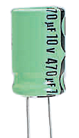 LKR220M1EF11VUF, Capacitor, radial 22 uF 25 VDC, Jamicon