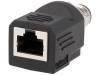 RJS-12D04FM-LS8001, Адаптер; гнездо RJ45,М12 "папа"; код D-Ethernet; PIN:4; прямой, Amphenol